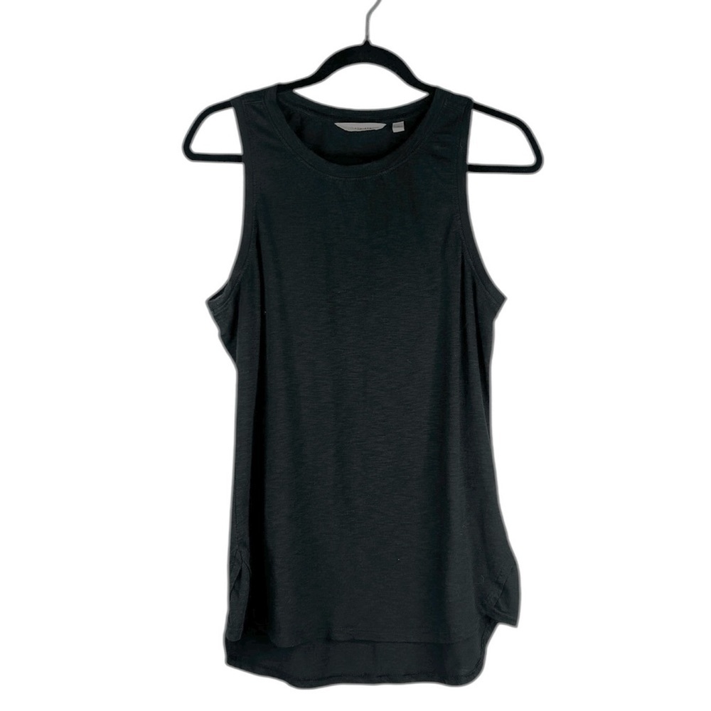 Athleta Black Cotton Blend Yoga Running Pilates Gym Workout Athletic Tank Top M - Picture 1 of 6
